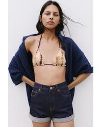 Pull&Bear - Short Jeans Mom Risvoltato - Lyst