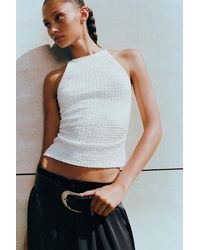 Pull&Bear - Textured Halter Top - Lyst