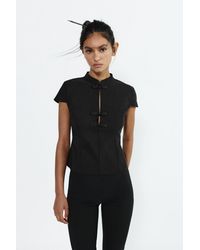 Pull&Bear - Qipao-Top Mit Knotenknöpfen - Lyst