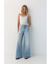 Pull&Bear - Super Wide-Leg Jeans With Seams - Lyst