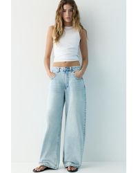 Pull&Bear - Embroidered Barrel Jeans - Lyst