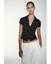 Pull&Bear - Fitted Toggle Shirt - Lyst