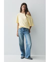 Pull&Bear - Asymmetric Short Sleeve T-Shirt - Lyst
