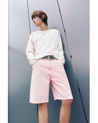Pull&Bear - Baggy Denim Bermuda Shorts - Lyst