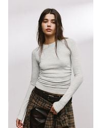 Pull&Bear - Soft Touch T-Shirt With Gathered Detail - Lyst