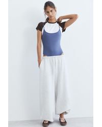 Pull&Bear - Wide-Leg Tracksuit Bottoms With Adjustable Hem - Lyst