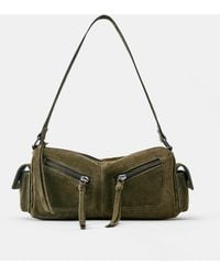 Pull&Bear - Multi-Pocket Leather Shoulder Bag - Lyst