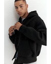 Pull&Bear - Neoprene-Effect Zip-Up Hoodie - Lyst