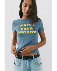 Pull&Bear - Regular Fit T-Shirt Met Craquelé-Print - Lyst