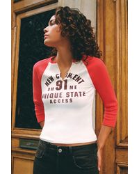 Pull&Bear - Raglan Sleeve Graphic T-Shirt - Lyst
