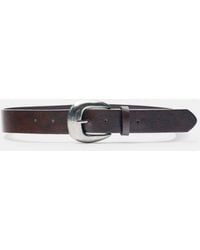 Pull&Bear - Leather-Effect Belt With Large Buckle - Lyst