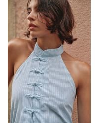 Pull&Bear - Striped Halter Top With Toggles - Lyst