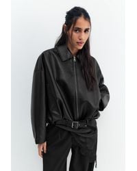 Pull&Bear - Balloonjack Met Leereffect - Lyst
