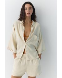 Pull&Bear - Linen Blend Shirt - Lyst