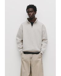 Pull&Bear - Basic Quarter-Zip Sweatshirt - Lyst
