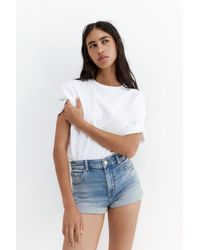 Pull&Bear - Mid-Waist Denim Shorts - Lyst