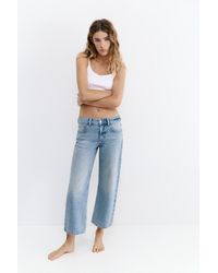 Pull&Bear - Low-Rise Culottes Jeans - Lyst