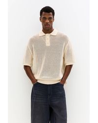 Pull&Bear - Poloshirt Mit Kurzen Ärmeln Und Lockerem Strickmuster - Lyst