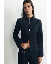Pull&Bear - Fitted High Neck Jacket - Lyst