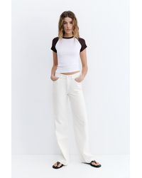 Pull&Bear - Jeans Wide Leg A Vita Alta - Lyst