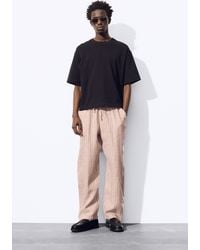 Pull&Bear - 100% Linen Jogger Trousers - Lyst
