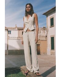 Pull&Bear - Flowy Trousers With Linen - Lyst
