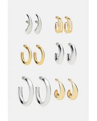 Pull&Bear - Set Di 6 Orecchini A Cerchio Essenziali - Lyst