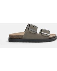 Pull&Bear - Flache Ledersandalen Mit Schnallen - Lyst