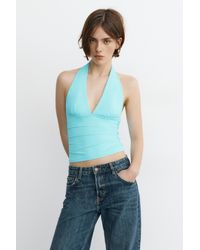 Pull&Bear - Halter Neck Top With Gathering - Lyst