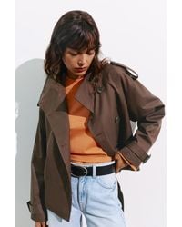 Pull&Bear - Short Belted Trench Coat - Lyst