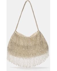 Pull&Bear - Schultertasche Mit Perlen Und Fransen - Lyst
