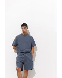 Pull&Bear - Textured Bermuda Sweatpants - Lyst