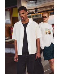 Pull&Bear - Short Sleeve Linen Blend Shirt - Lyst