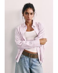 Pull&Bear - Chemise À Rayures Brodée - Lyst