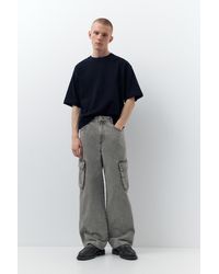 Pull&Bear - Baggy Cargo Jeans - Lyst
