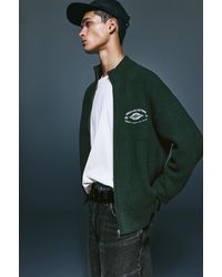 Pull&Bear - Embroidered Zip Cardigan - Lyst