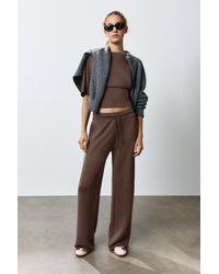 Pull&Bear - Modal Wide-Leg Trousers - Lyst