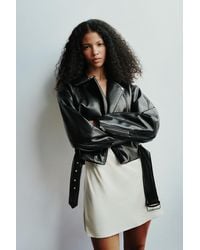 Pull&Bear - Bikerjack Met Leereffect - Lyst