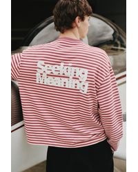 Pull&Bear - Stwd Striped Text T-Shirt - Lyst