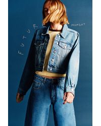 Pull&Bear - Cropped Denim Jacket - Lyst