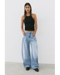 Pull&Bear - Balloon Baggy Jeans With Seam Detail - Lyst