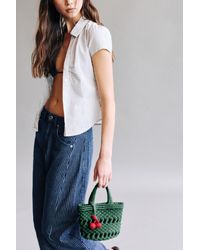 Pull&Bear - Embellished Woven Handbag - Lyst