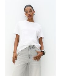 Pull&Bear - T-Shirt With Unfinished Trims - Lyst