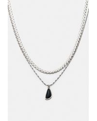 Pull&Bear - Pack Of 2 Stone Necklaces - Lyst