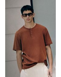 Pull&Bear - Slim-Fit Henley T-Shirt - Lyst