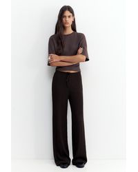 Pull&Bear - Pantalon Wide Leg En Gaze De Cotton - Lyst