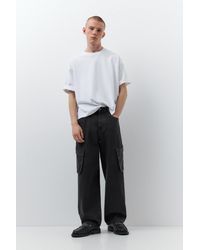 Pull&Bear - Baggy Cargo Jeans - Lyst