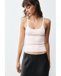 Pull&Bear - Lace-Trim Tank Top - Lyst