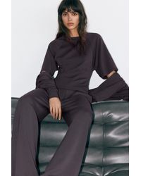 Pull&Bear - Soft Touch Short Sleeve Sweatshirt - Lyst