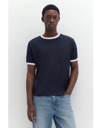 Pull&Bear - Contrast Trim T-Shirt - Lyst